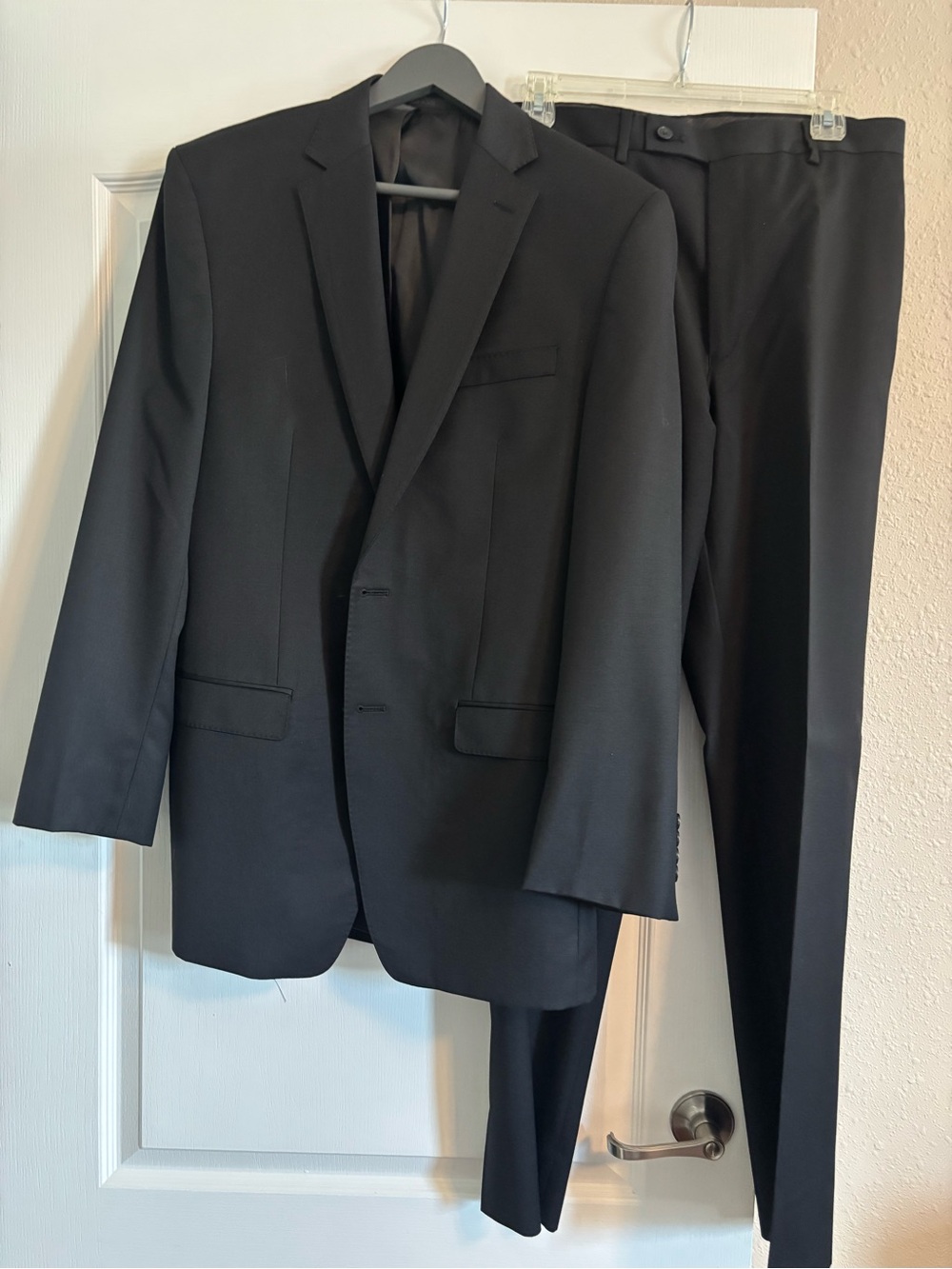Calvin Klein Black Men's Two-Piece Suit Jacket & Trousers 39L, 36x34 pants